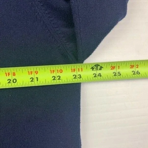 LACOSTE Mens V Neck Cotton Pullover Sweater Size 6 Navy - Picture 7 of 8